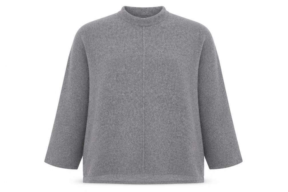 Dunnes Stores Womens Grey Mock Neck Polyester Pullover Jumper Size L