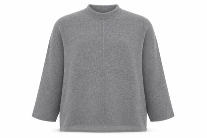 Dunnes Womens Grey Mock Neck Polyester Pullover Jumper Size L