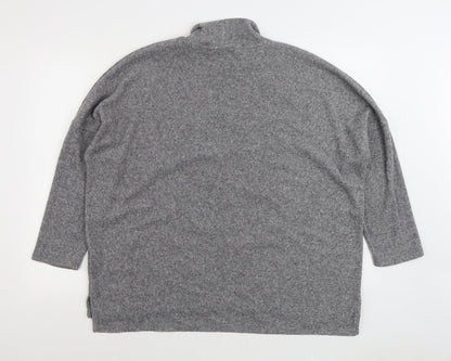 Dunnes Womens Grey Mock Neck Polyester Pullover Jumper Size L