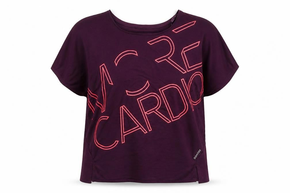 Domyos Womens Purple Polyester Basic T-Shirt Size L Boat Neck Pullover - More Cardio