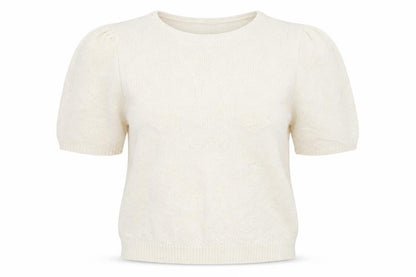 Dobbies Womens Ivory Round Neck Geometric 100% Cotton Pullover Jumper Size S