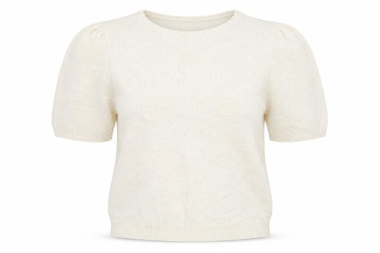 Dobbies Womens Ivory Round Neck Geometric 100% Cotton Pullover Jumper Size S