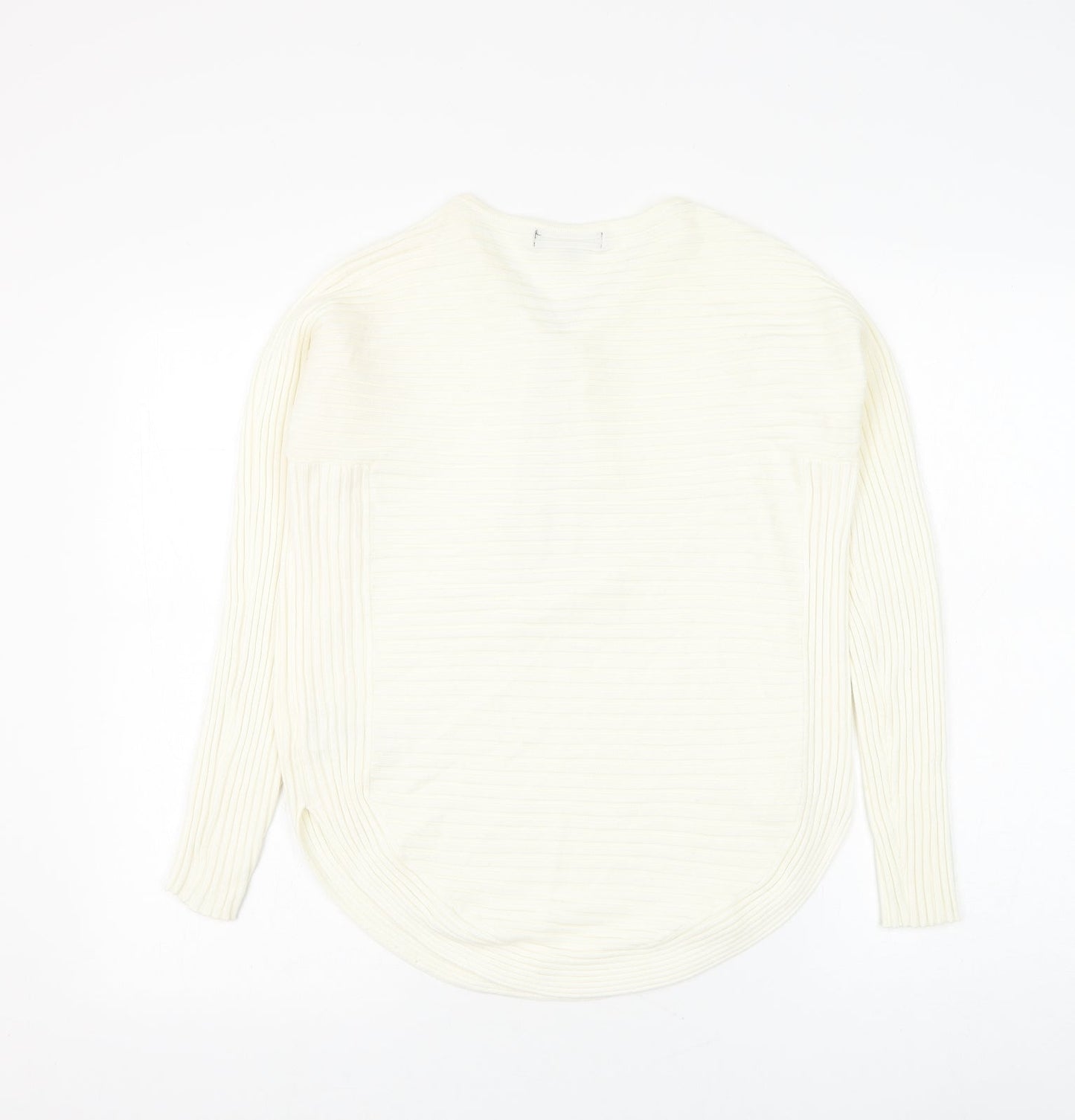 Cameo Rose Womens White V-Neck Viscose Pullover Jumper Size L