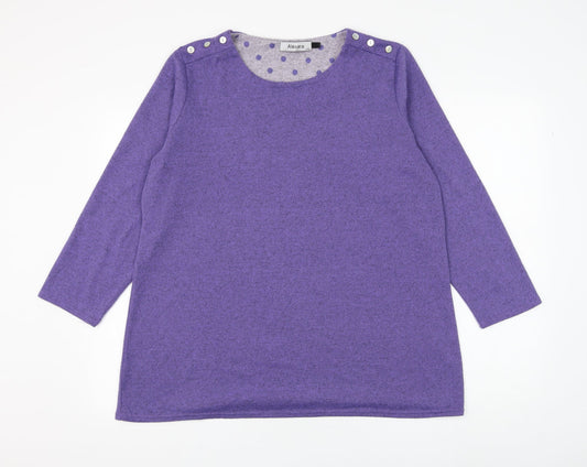 Alexara Womens Orange Round Neck Polyester Pullover Jumper Size L