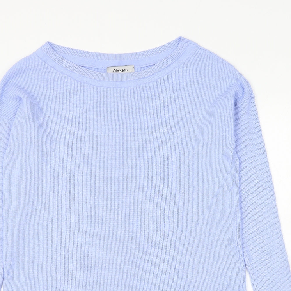 Alexara Womens Blue Round Neck Modal Pullover Jumper Size M