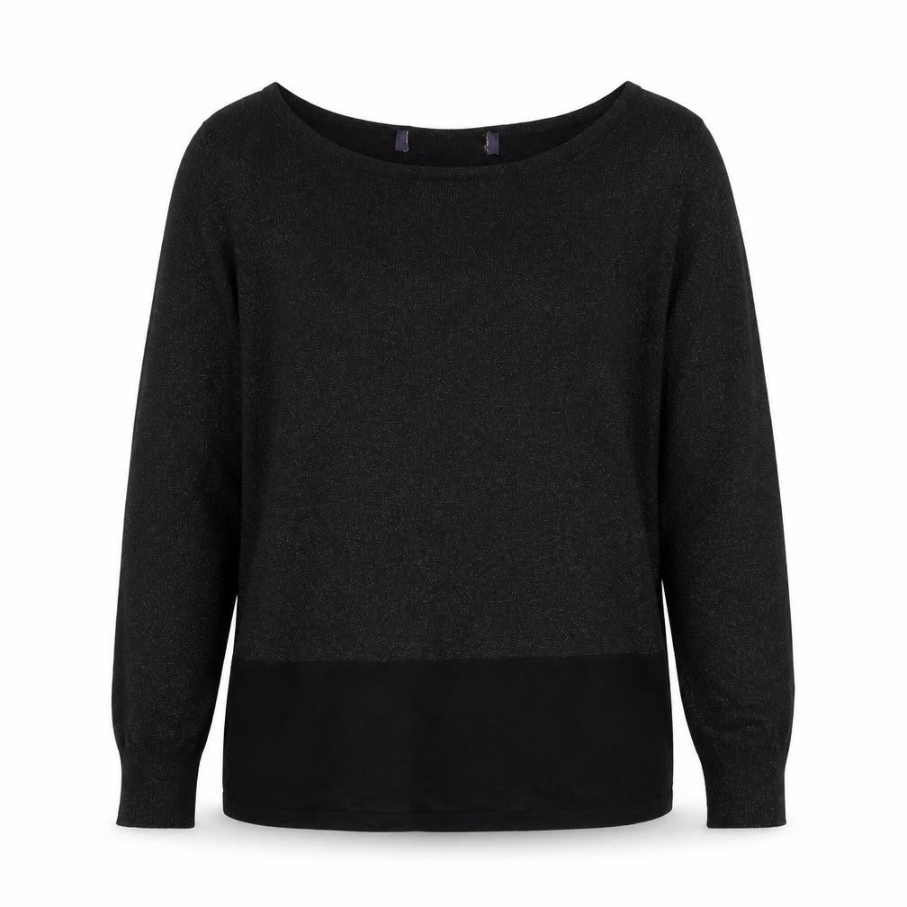 Preworn Womens Black Round Neck Polyester Pullover Jumper Size M