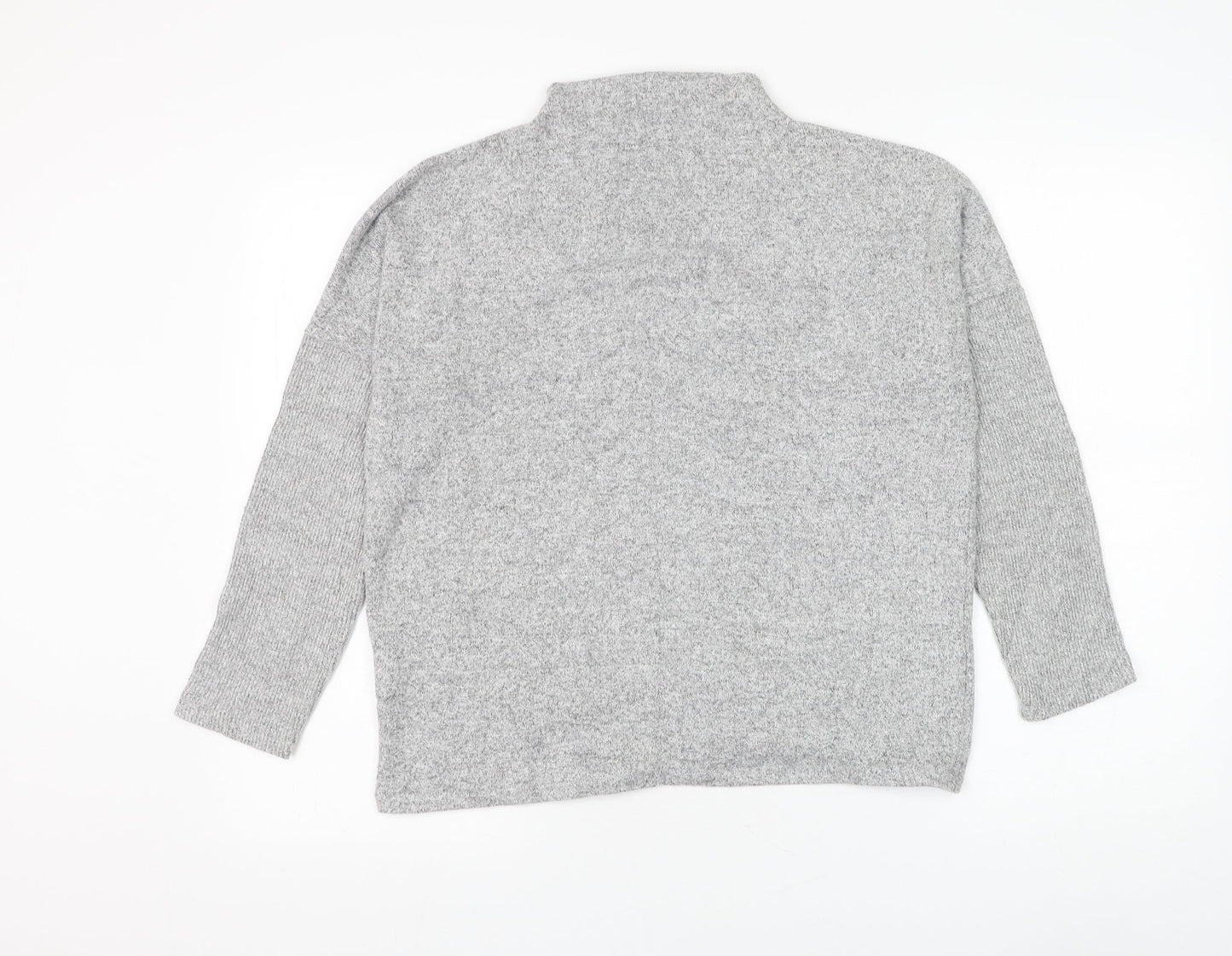 H&M Womens Grey Round Neck Viscose Pullover Jumper Size S