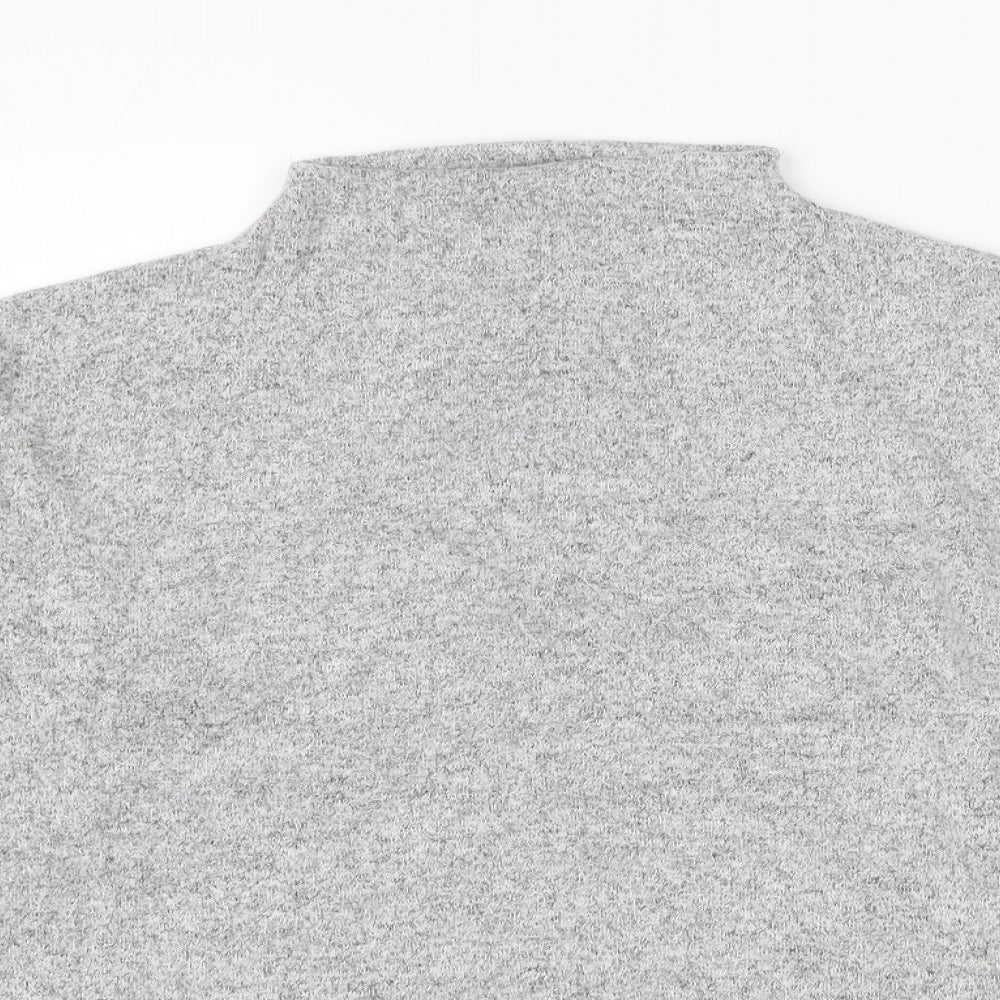 H&M Womens Grey Round Neck Viscose Pullover Jumper Size S