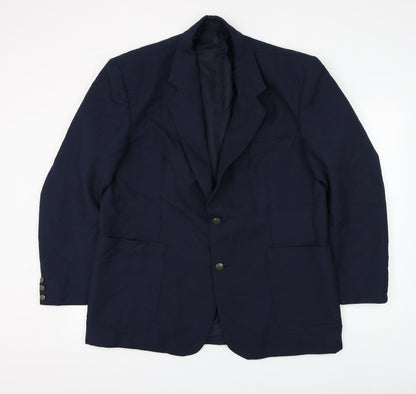 Classics Mens Blue Polyester Jacket Suit Jacket Size 44