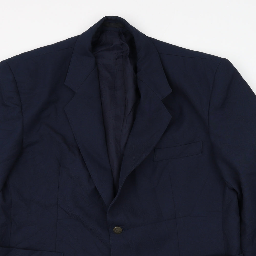 Classic Mens Blue Polyester Jacket Suit Jacket Size 44