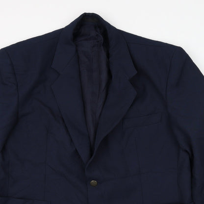 Classics Mens Blue Polyester Jacket Suit Jacket Size 44