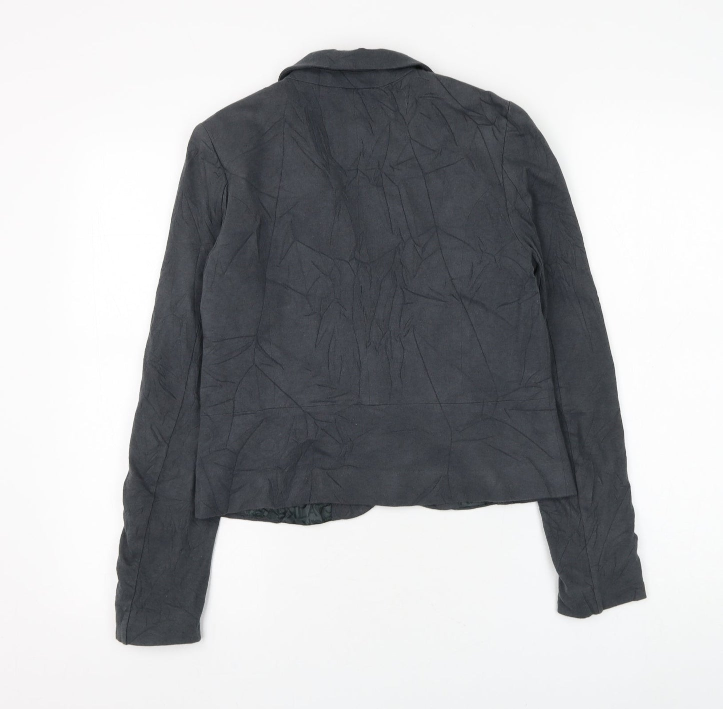 H&M Womens Grey Jacket Blazer Size 12 Button