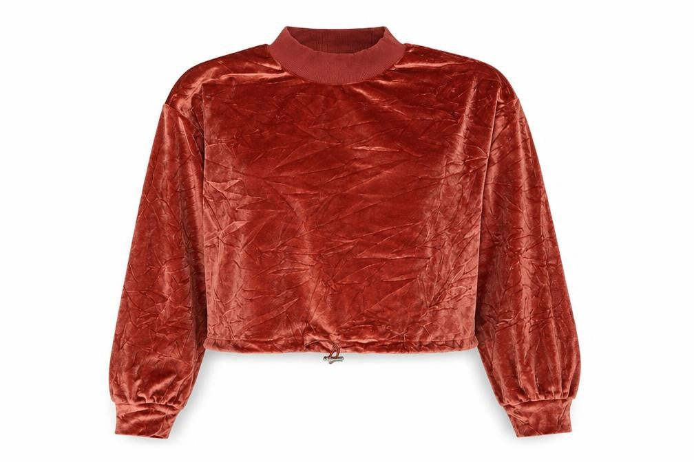 Topshop Womens Red Polyester Pullover Sweatshirt Size 4 Pullover