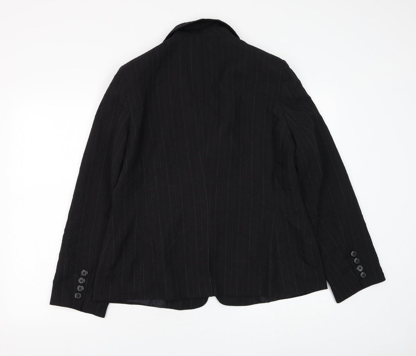 Atmosphere Womens Black Striped Jacket Blazer Size 16 Button