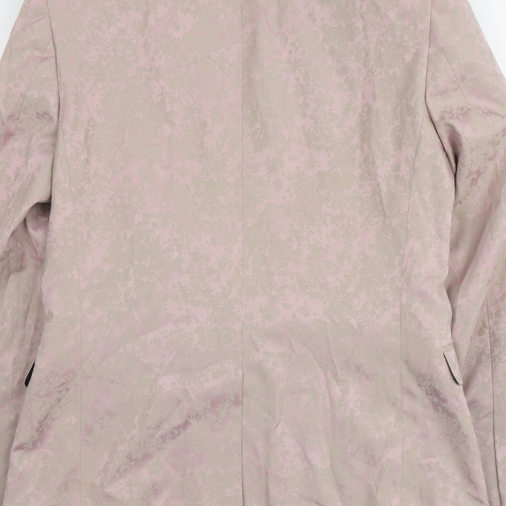 Swear & Mason Womens Pink Floral Polyester Jacket Suit Jacket Size M