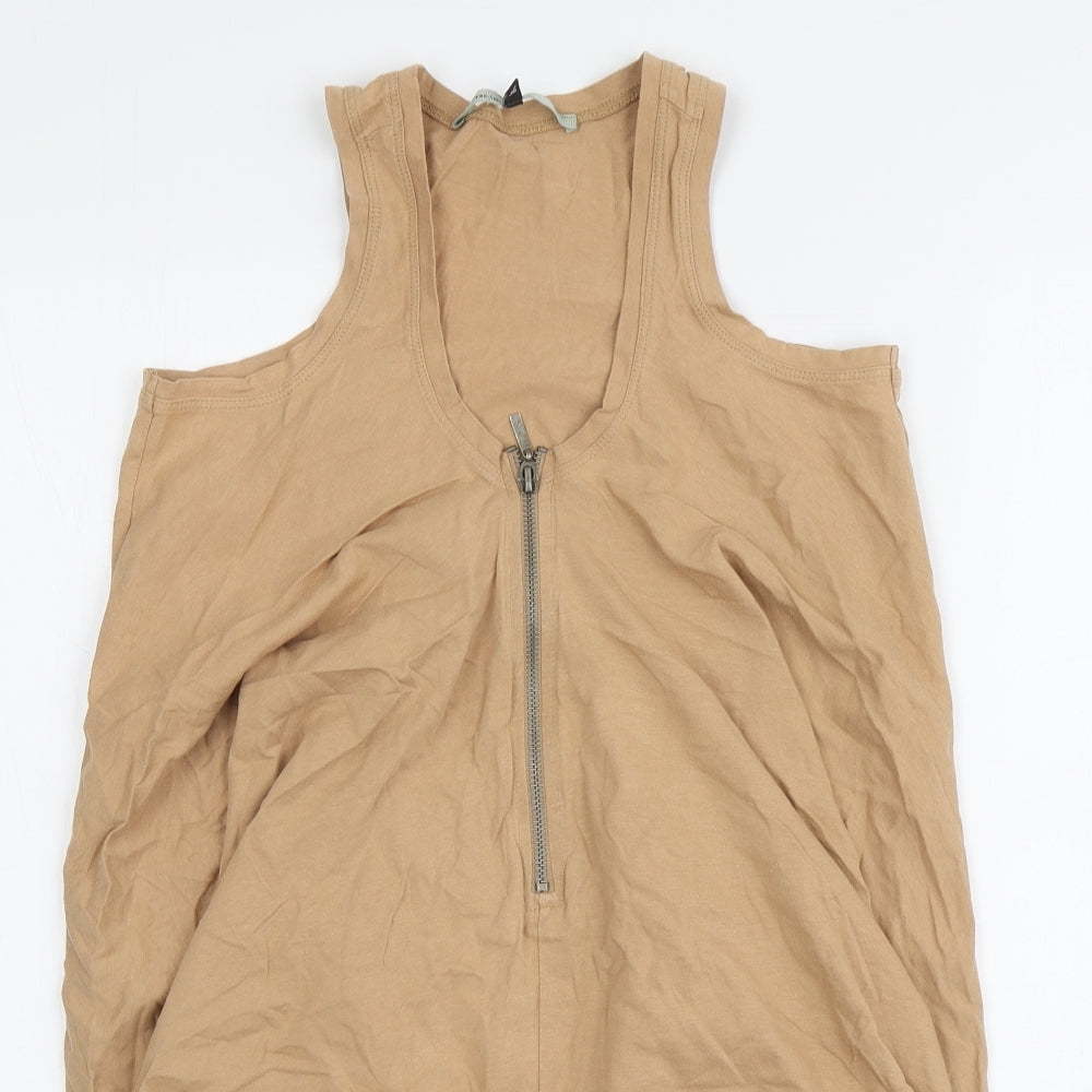 River Island Womens Beige Cotton Basic Tank Size 10 Round Neck