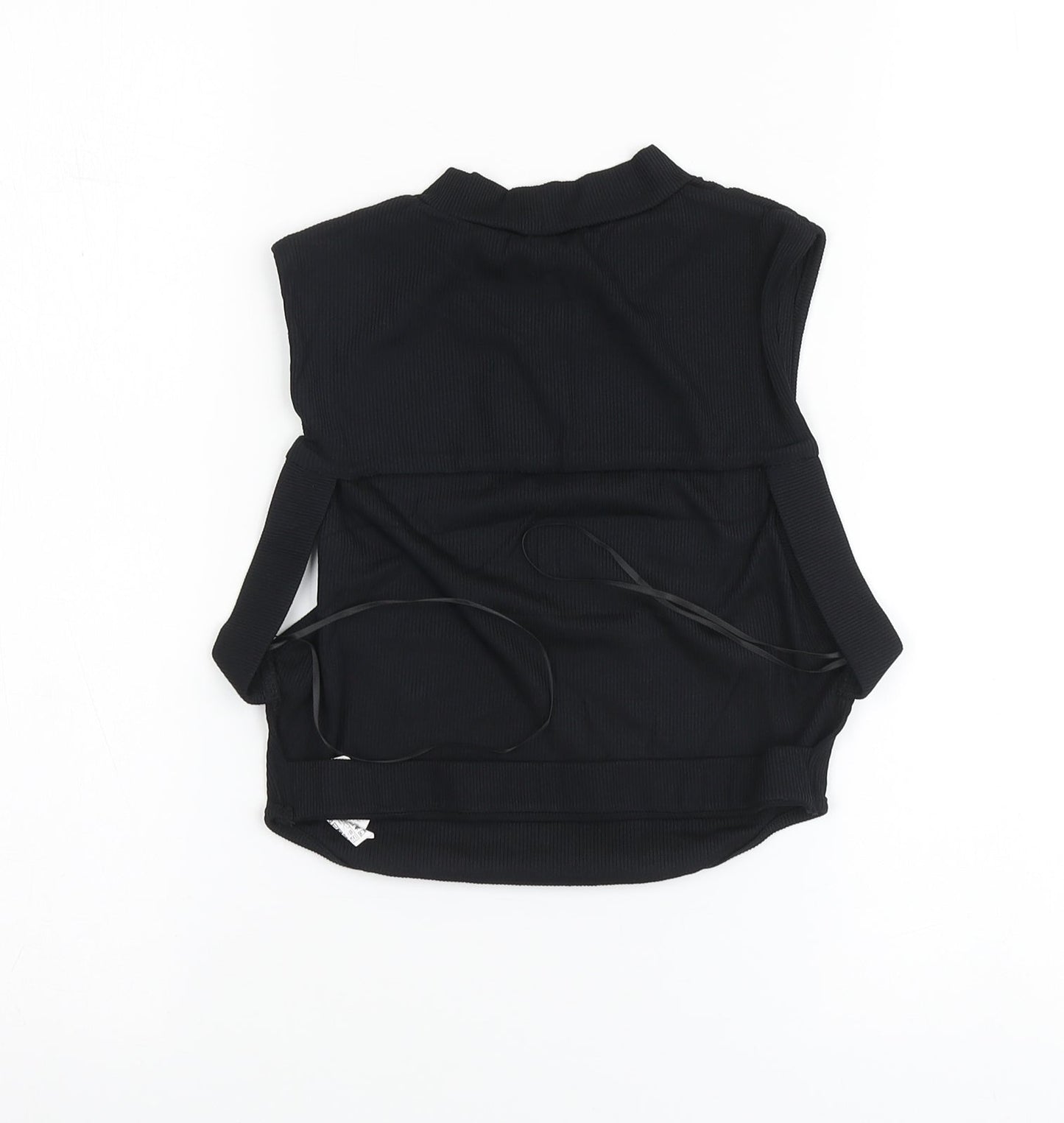 Zara Womens Black Polyamide Basic Tank Size M High Neck