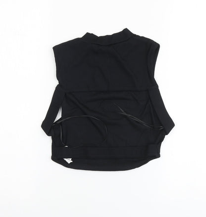 Zara Womens Black Polyamide Basic Tank Size M High Neck
