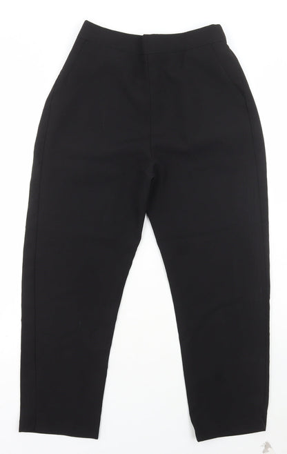 Preworn Womens Black Polyester Trousers Size 10 L25 in Regular