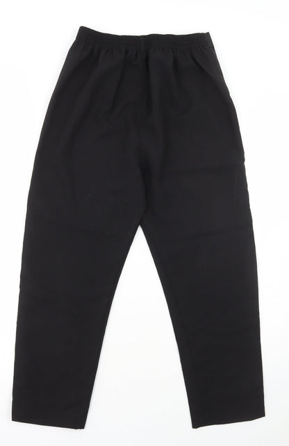 Preworn Womens Black Polyester Trousers Size 10 L25 in Regular