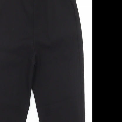 Preworn Womens Black Polyester Trousers Size 10 L25 in Regular