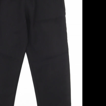Preworn Womens Black Polyester Trousers Size 10 L25 in Regular