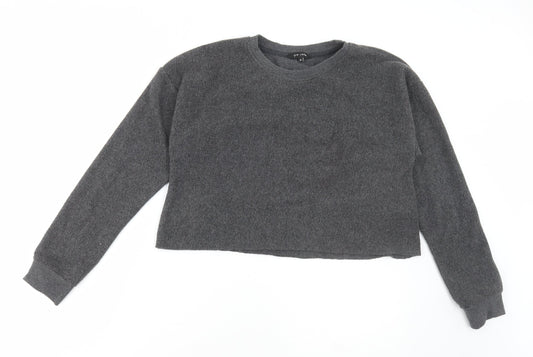 New Look Womens Grey Polyester Pullover Sweatshirt Size 12 Pullover