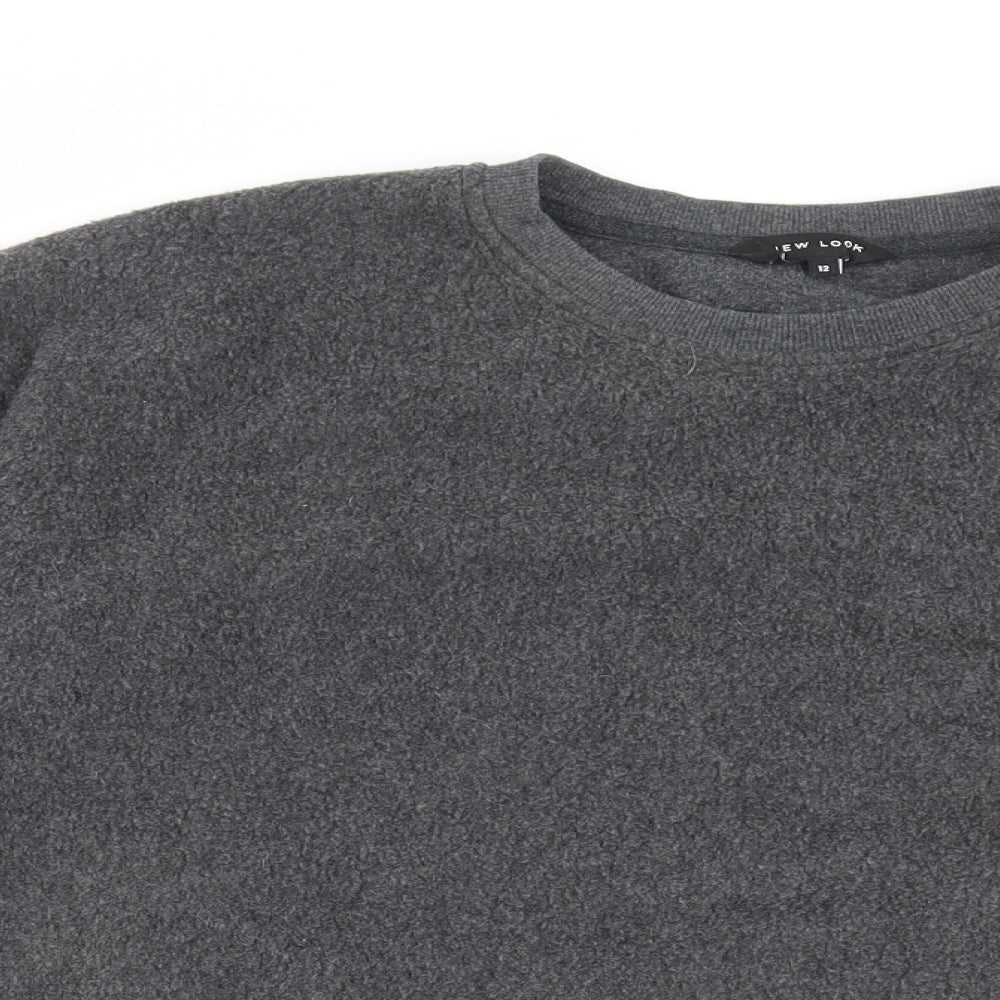 New Look Womens Grey Polyester Pullover Sweatshirt Size 12 Pullover
