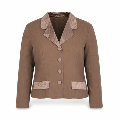 Ego Womens Brown Polyester Jacket Suit Jacket Size 12