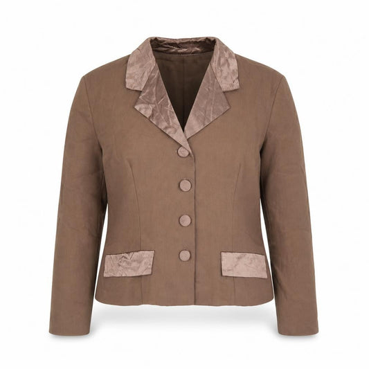 Ego Womens Brown Polyester Jacket Suit Jacket Size 12