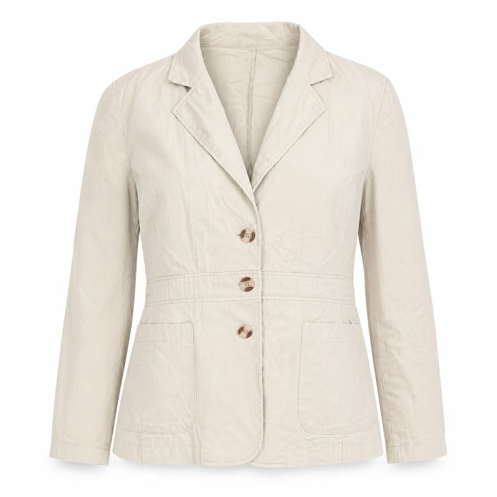 Modernwoman Womens Beige 100% Cotton Jacket Suit Jacket Size 14