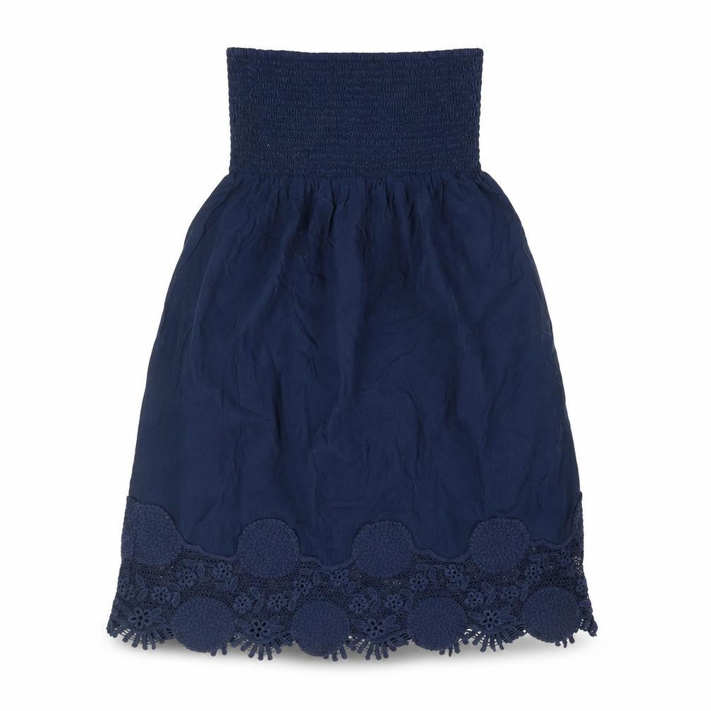 NEXT Womens Blue 100% Cotton A-Line Size 6 Off the Shoulder Pullover - Embellished Hem