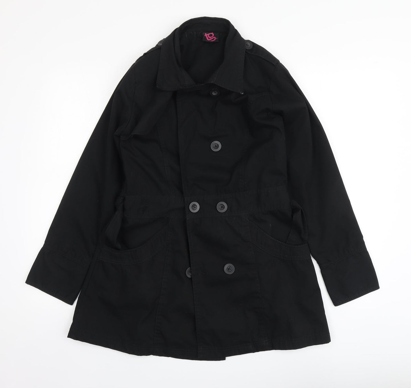 TG Womens Black Pea Coat Coat Size 10 Button