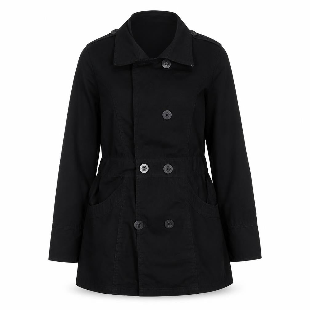 TG Womens Black Pea Coat Coat Size 10 Button