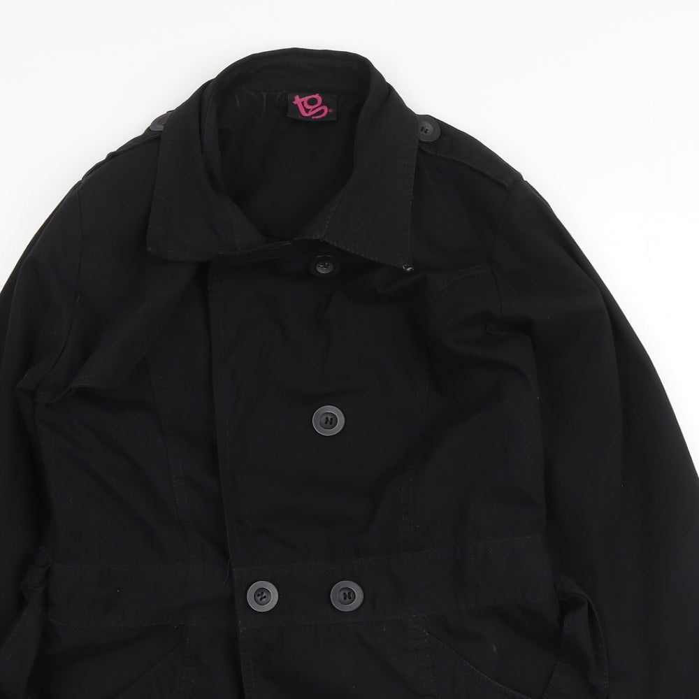 TG Womens Black Pea Coat Coat Size 10 Button