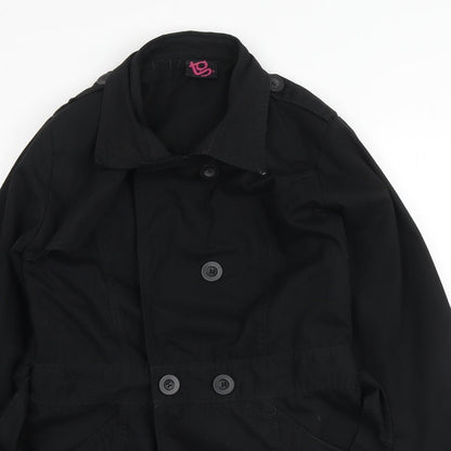 TG Womens Black Pea Coat Coat Size 10 Button