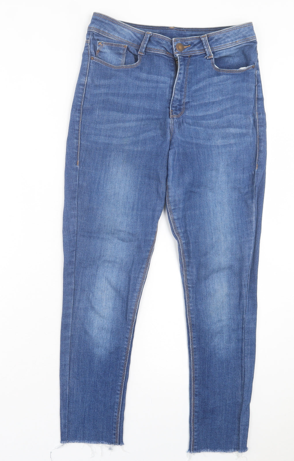 Preworn Womens Blue Cotton Skinny Jeans Size 30 in L26 in Regular Button - Ankle Grazer