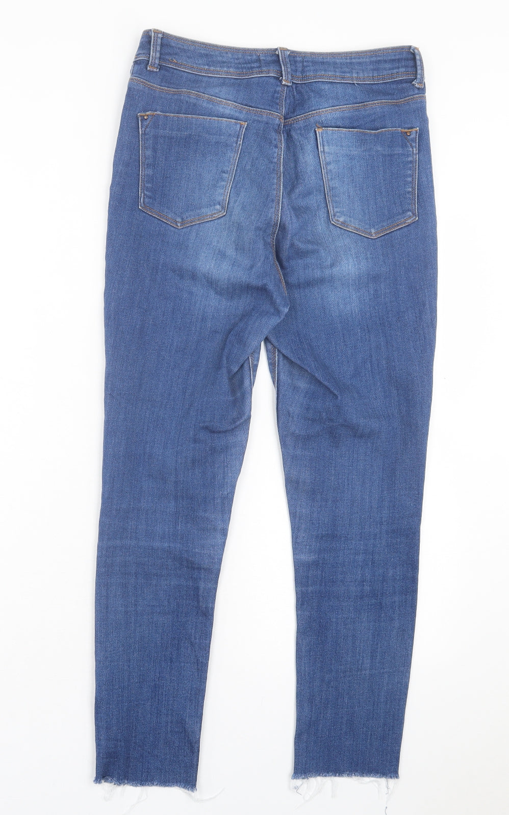 Preworn Womens Blue Cotton Skinny Jeans Size 30 in L26 in Regular Button - Ankle Grazer