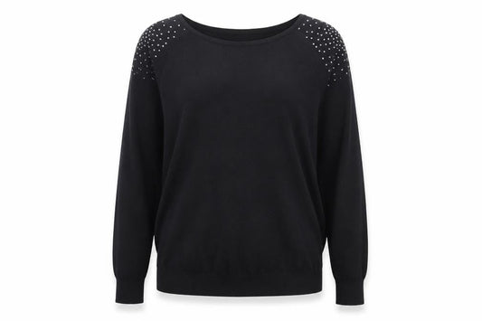 Mango Womens Black V-Neck Polyamide Pullover Jumper Size M