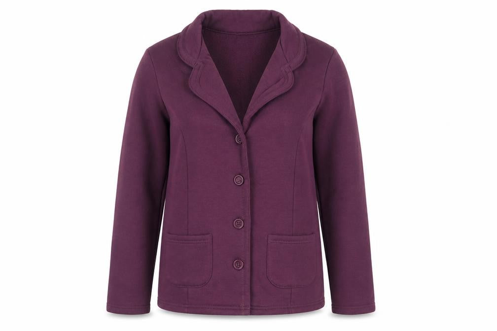 Damart Womens Purple Jacket Size 10 Button - Jersey Cardigan