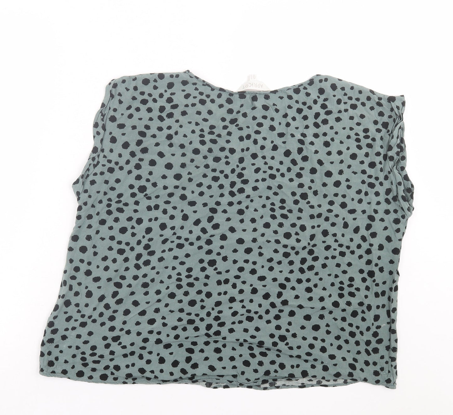Apricot Womens Green Animal Print Viscose Basic T-Shirt Size 16 Crew Neck - Dalmatian Print