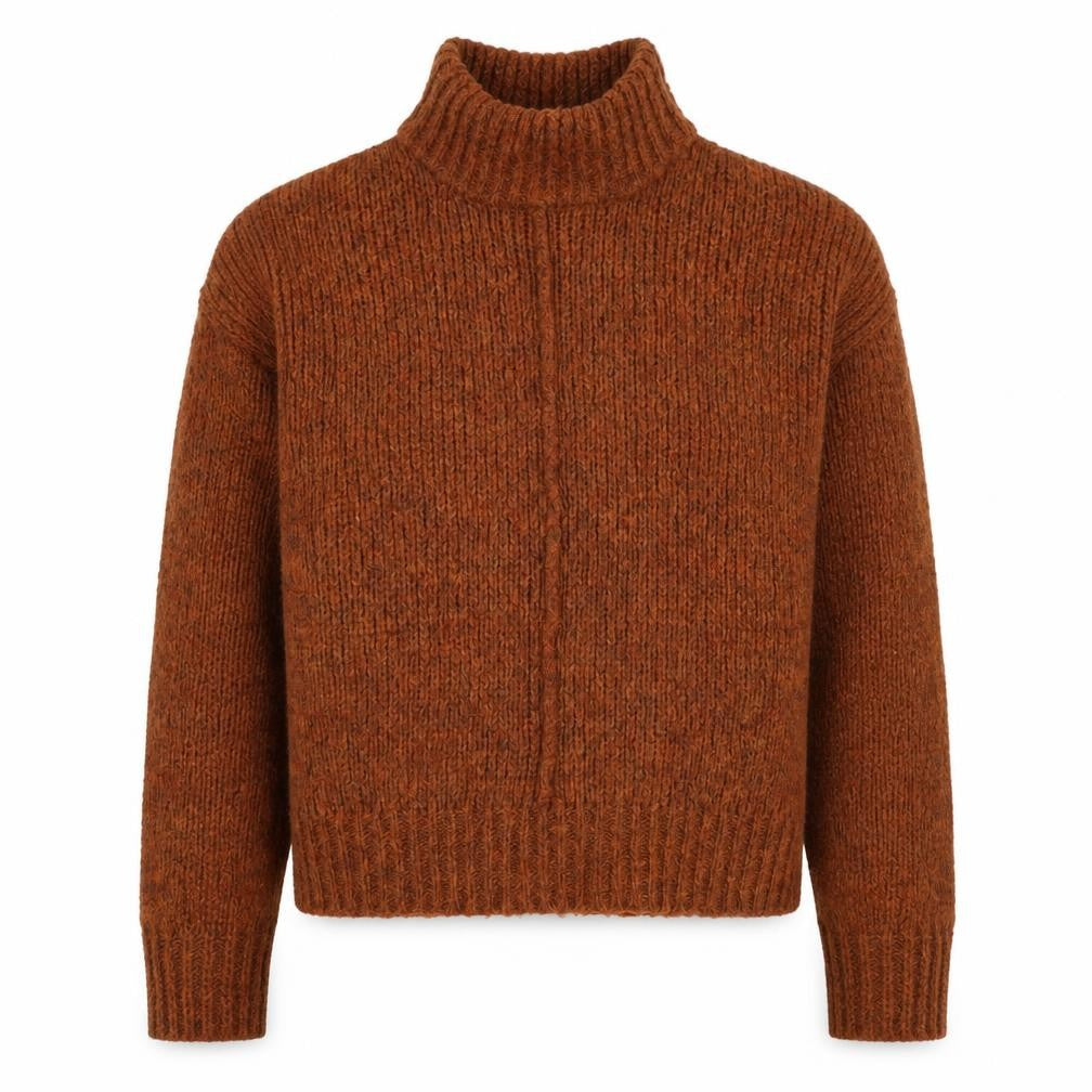 New Look Womens Brown Mock Neck Polyester Pullover Jumper Size 8
