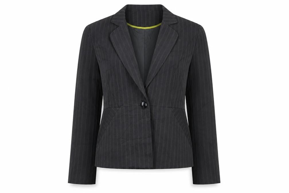 George Womens Grey Striped Jacket Blazer Size 12 Button