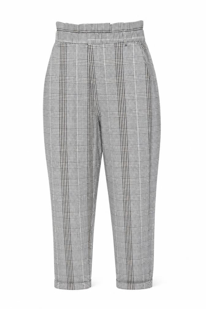 Sinsay Womens White Check Polyester Carrot Trousers Size S L28 in Regular Zip