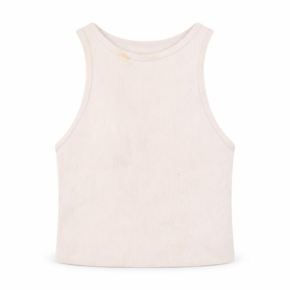 Dunnes Stores Womens Ivory Polyester Cropped Tank Size XS Round Neck