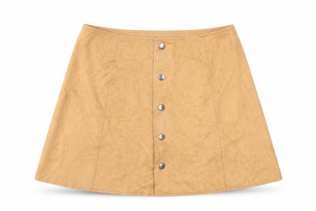 Fashion Union Womens Brown Polyester Mini Skirt Size 8 Button