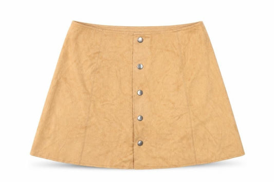 Fashion Union Womens Brown Polyester Mini Skirt Size 8 Button