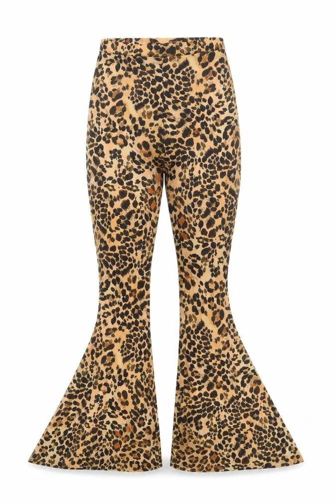 PRETTYLITTLETHING Womens Brown Animal Print Polyester Trousers Size 6 L33 in Regular - Leopard Print