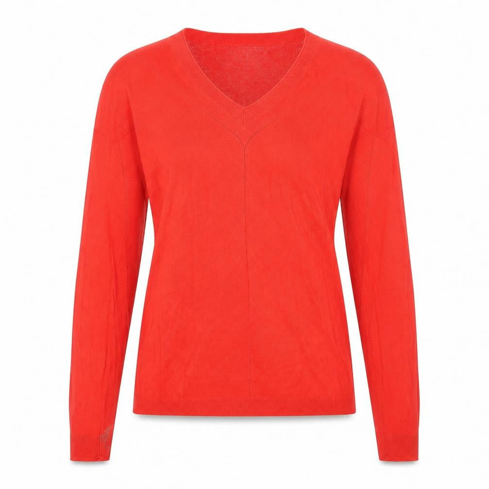 NEXT Womens Red V-Neck Viscose Pullover Jumper Size 8