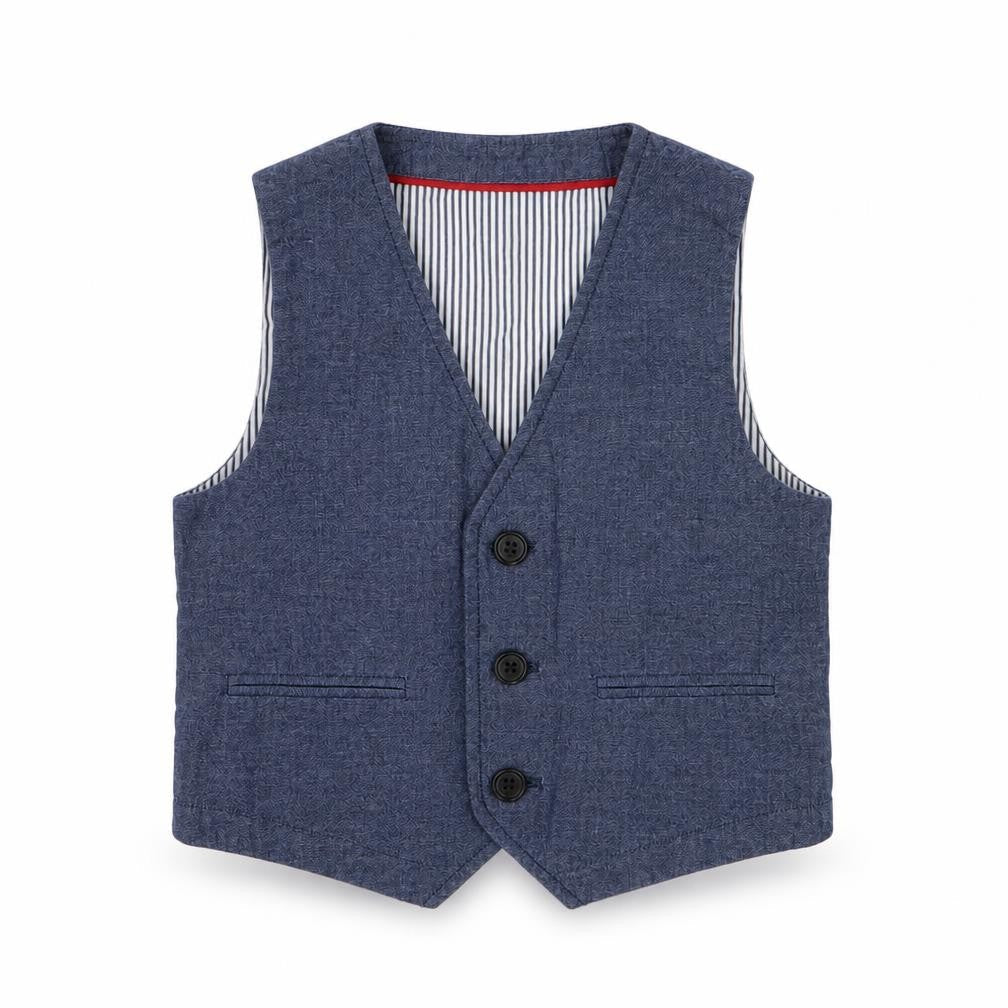 Autograph Boys Blue Jacket Waistcoat Size 2-3 Years Button